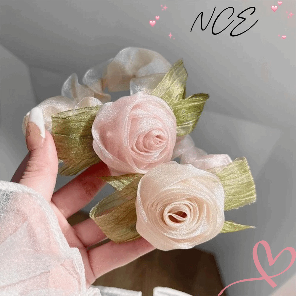 Dây Buộc Tóc Voan Hoa Hồng Thanh Lịch Xinh Xắn Nhà Empoli