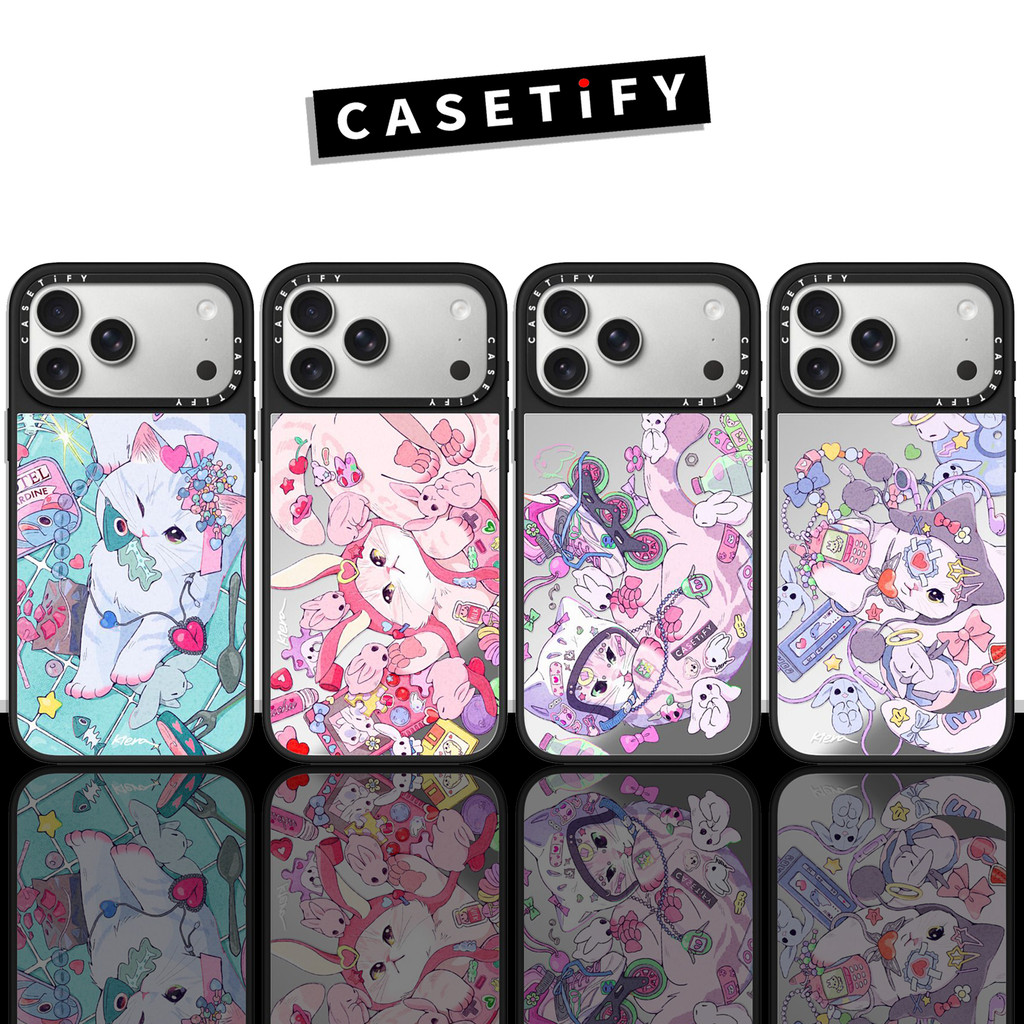 Vòng cổ ngọc trai Kiera Won Cat Casetify Gương Vỏ điện thoại Thích hợp cho iPhone17ProMax iP17Air Tư