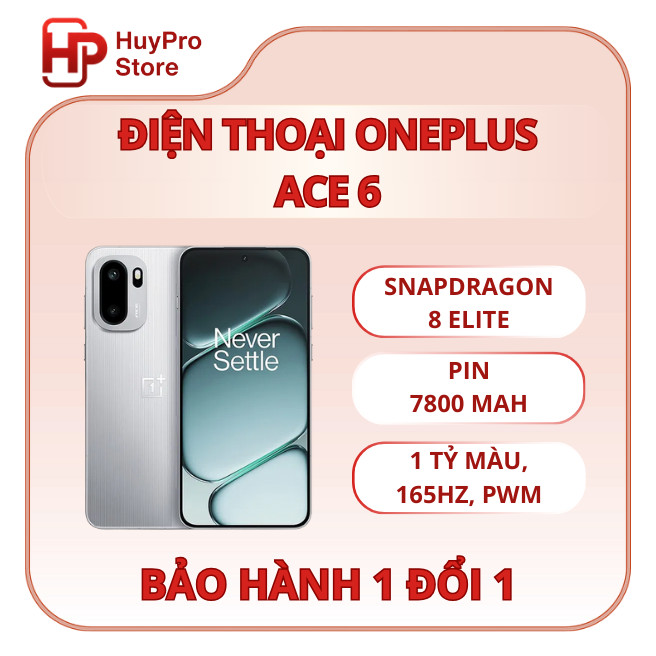 Điện thoại OnePlus Ace 6 - Snapdragon 8 Elite - Bảo Hành 1 Đổi 1 - HuyPro Store