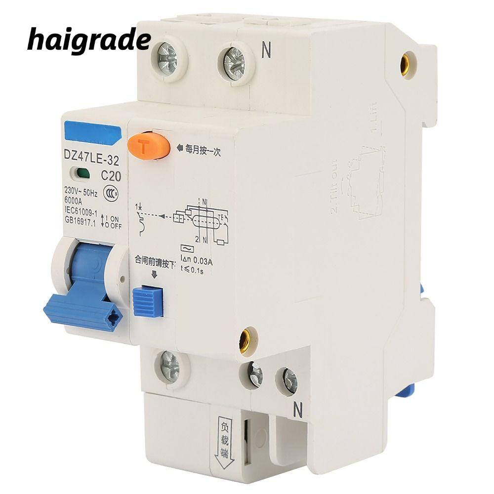 Bộ ngắt mạch bảo vệ HAIGRADE, Bộ ngắt mạch 230V 1P + N, RCCB 16A / 20A / 32A DZ47LE-32 DZ47LE-32 1P 