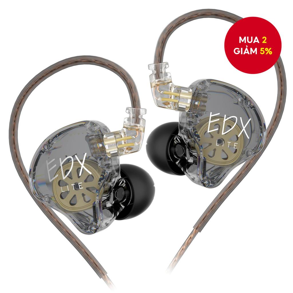KZ EDX Lite IEM Bộ điều khiển năng động siêu tuyến tính Tai nghe có dây có âm trầm sâu Thoải mái khi
