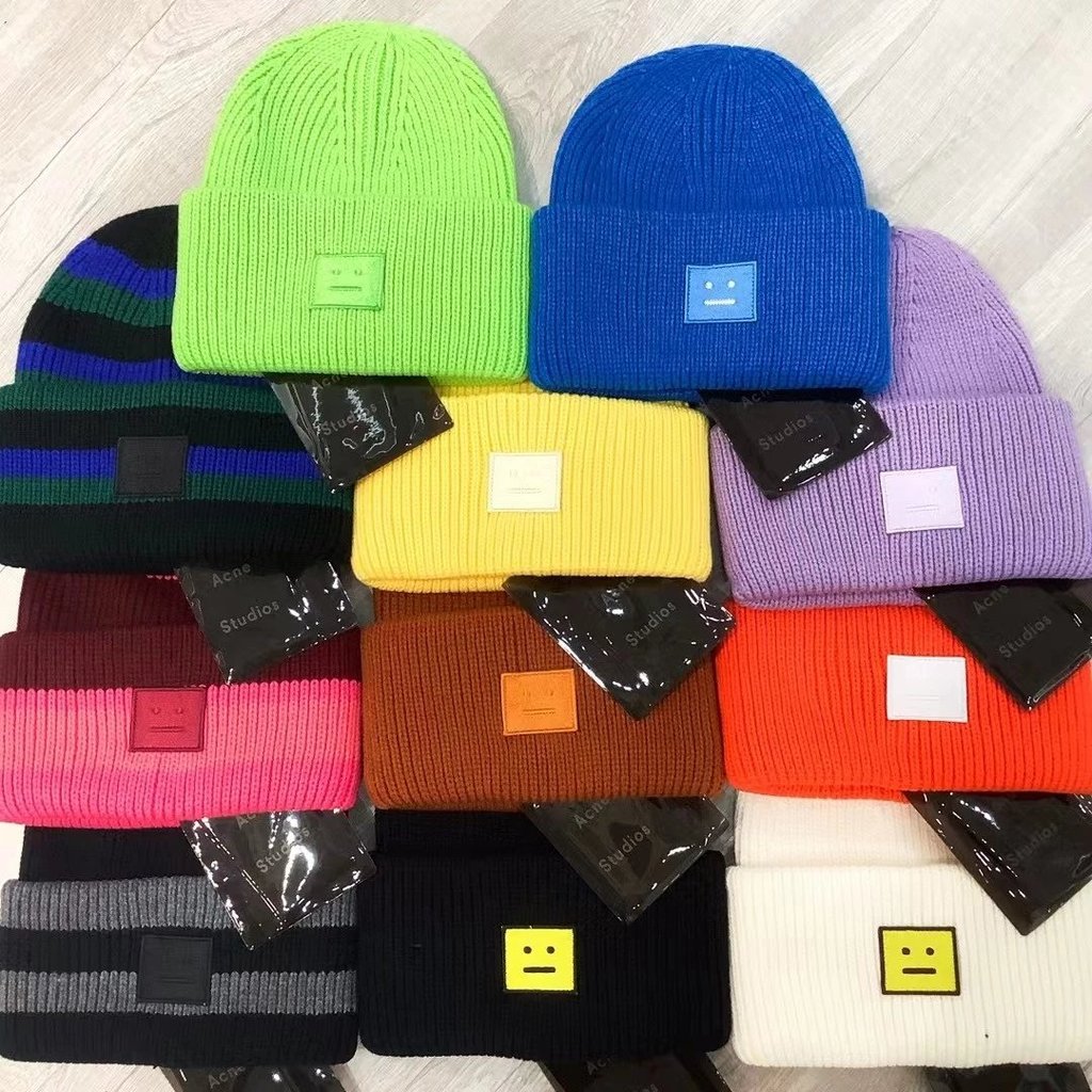 Mũ len Vuông Smile Dệt Kim Co Giãn Mũ Nam Nữ Bảo Vệ Tai Mũ Ấm