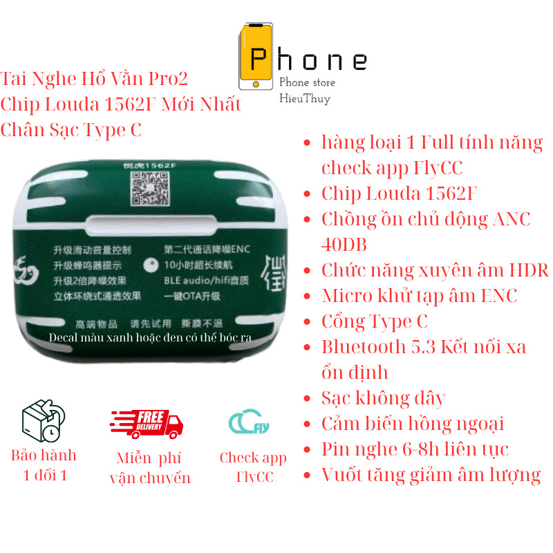 Tai Nghe Chống Ồn Tai Nghe Hổ Vằn Chính Hãng Louda 1562F Chống ồn ANC 40DB TepyC Xuyên Âm Tăng Giảm 
