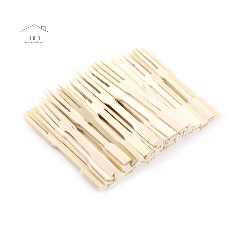 RO > 80 Chiếc Tre Dùng Một Lần Bằng Gỗ Trái Cây Nĩa Món Tráng Miệng Bộ Đồ Ăn Trang Trí Tiệc Mới