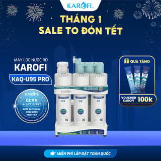   TẶNG BỘ LÕI  Máy lọc nước để gầm Karofi KAQ-U95 Pro - 10 lõi Aiotec RO Mỹ 100GPD Lắp miễn phí 
