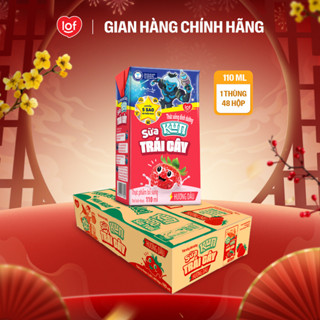  Sữa trái cây KUN vị dâu thùng 48 hộp x 110ml 