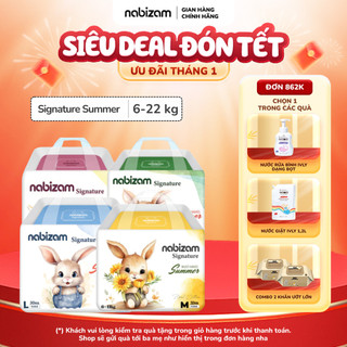  Combo 4 Bịch Tã Bỉm Đêm NABIZAM Signature Summer Nội Địa Hàn Mỏng Mềm Thoáng Khí Siêu Thấm Hút Cho Bé 8-22kg 