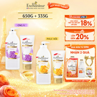  Combo Dầu gội và Dầu Xả Enchanteur Kera-B5 Charming dưỡng tóc siêu mượt và phục hồi 650g & 335g 