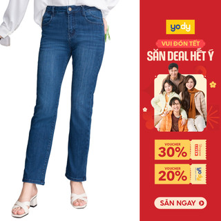  Quần Jeans Nữ YODY quần bò Denim 4 mùa Co Giãn 4 Chiều ống đứng cạp cao TRA - QJN5078 
