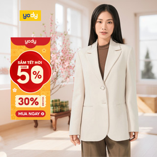  🌸SALE TẾT🌸 Áo blazer nữ YODY túi cơi đứng form hạn chế nhăn nhàu co dãn giữ ấm hiệu quả VEN7005 