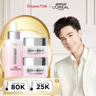  Bộ Serum Glycolic Melasyl 8%  Melasyl+Glycolic+Niacinamide  30ml & Kem dưỡng ngày đêm mờ thâm nám L'Oreal Paris Glycolic 