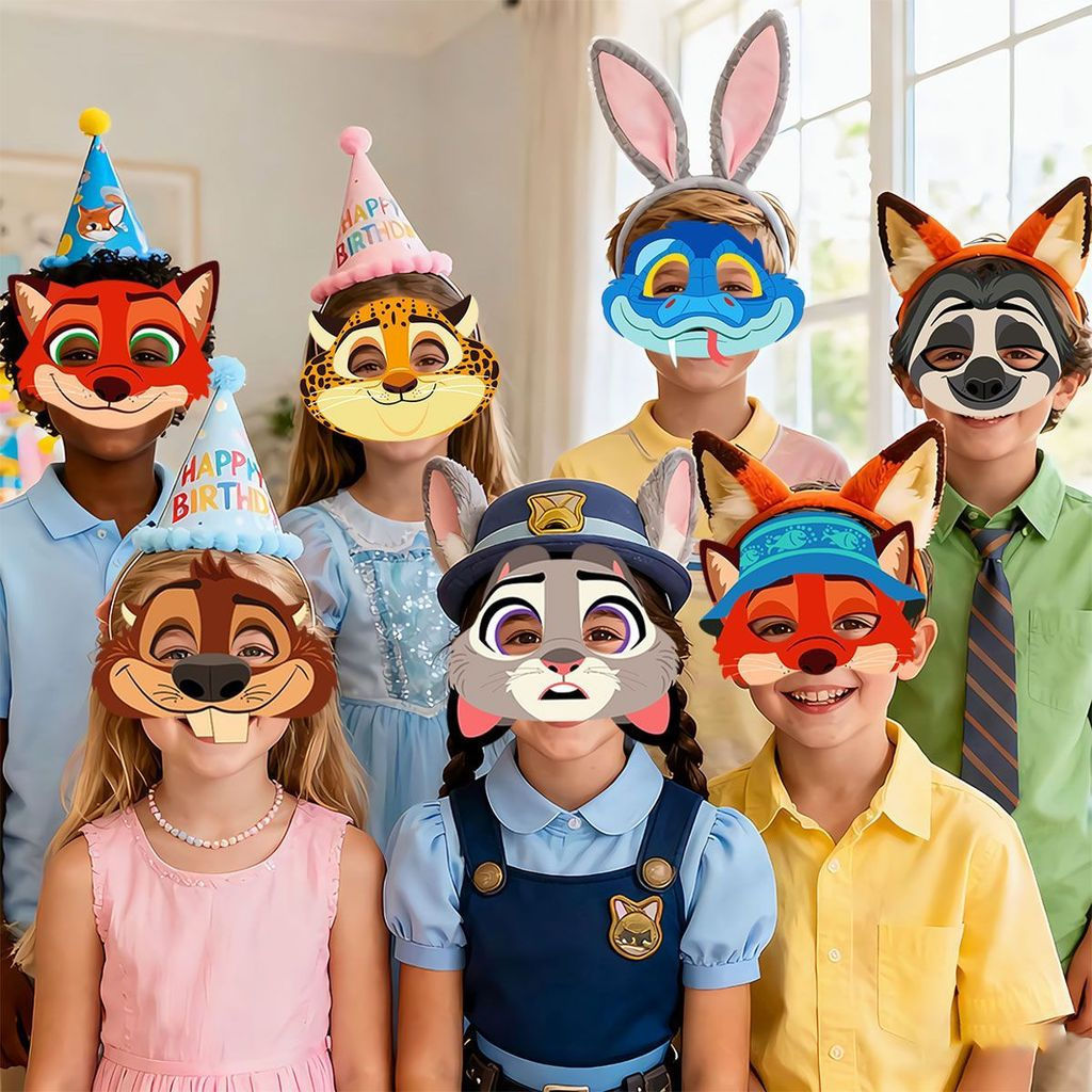 Bán chạy Crazy Animal City Mask Rabbit Judy Nick Fox Lion Lightning Raccoon Show Sinh nhật Cuộc họp 