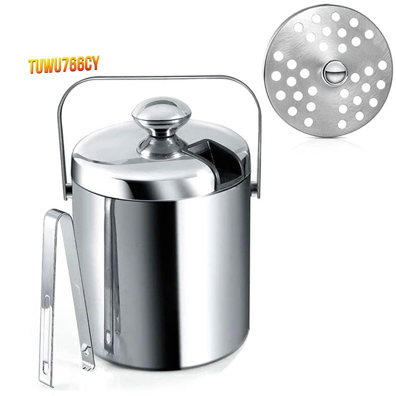 Xô đá có nắp, Xô đá hai lớp có nắp, bằng thép không gỉ, Xô đá cách nhiệt 1,3 lít