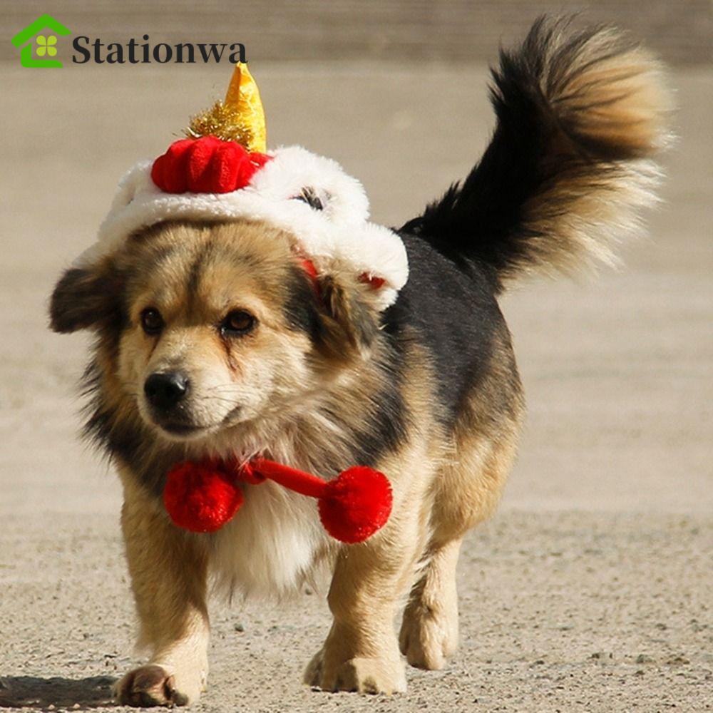 STATIONWA Mũ sư tử năm mới cho thú cưng, Mũ nhảy múa sư tử trang trí phong cách Trung Quốc, Mũ đầu h