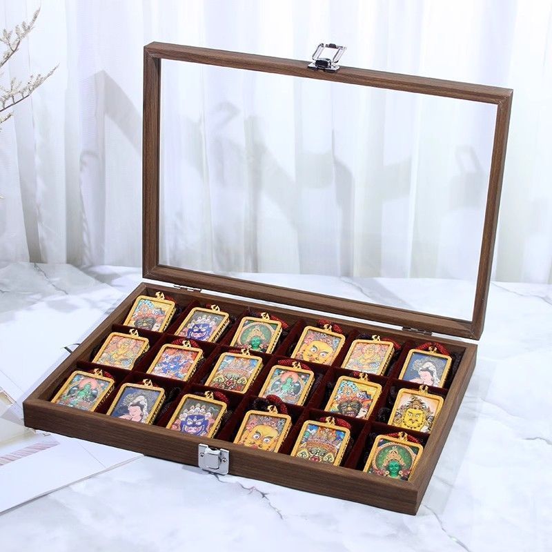 New Product#[1773People Collection]Thangka Storage Box Zakiram Buddha Amulet Collection Display Box 