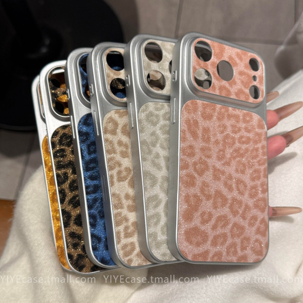 Ốp lưng Iphone 17 Pro Max Winter Plush Case INS Retro Leopard Sparkling Case Iphone 14 Pro Max Làm d