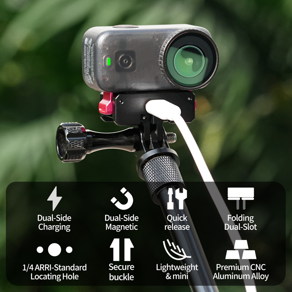 Hợp Kim Nhôm Đế Từ Tính Khe Cắm 2 Thẻ Đế Phát Hành Nhanh Cho DJI Osmo Nano Camera Mở Rộng Bracke Sel