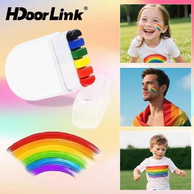 HdoorLink World Cup Body Paint Pen Di Động Mặt Cầu Vồng Dải Quạt Sự Kiện Mặt Màu Sắc