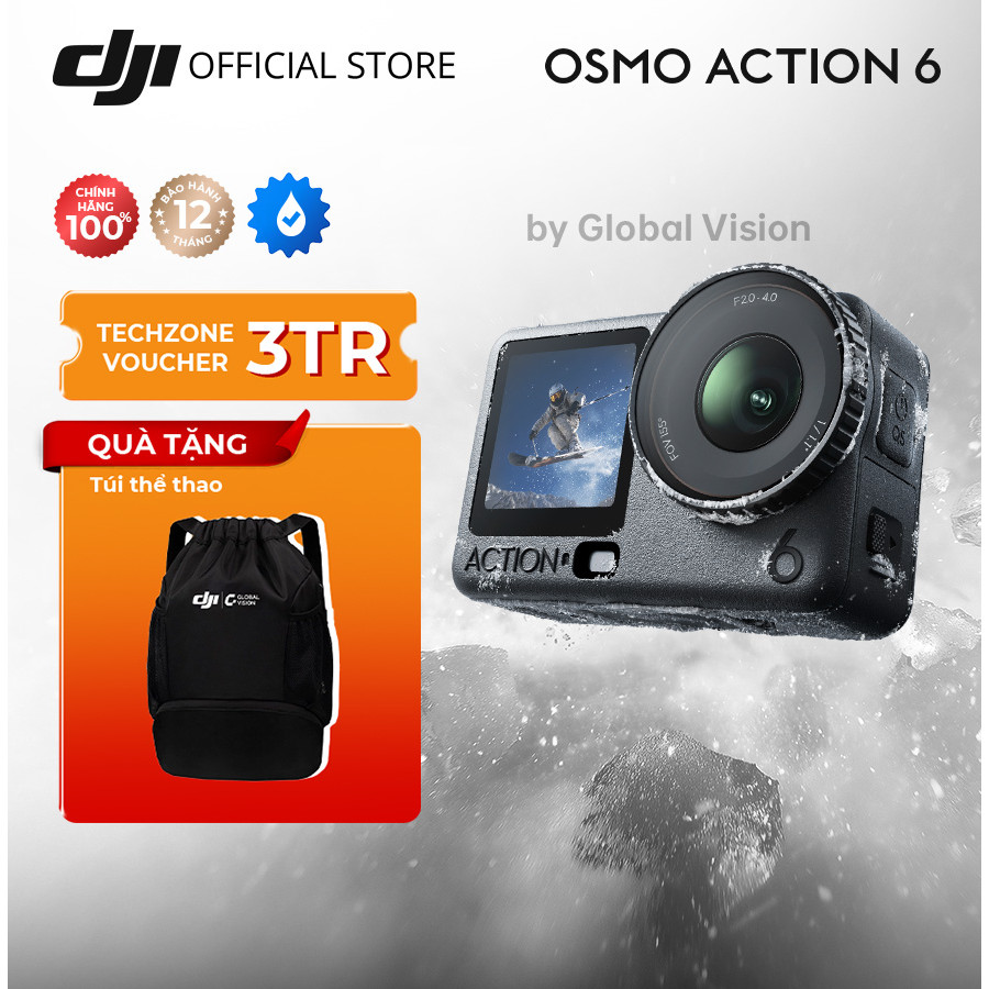 Camera hành động DJI Osmo Action 6 máy quay hành trình | Video 8K, cảm biến vuông 1/1.1, bộ nhớ trong 50GB (DJI OA 6) | BigBuy360 - bigbuy360.vn