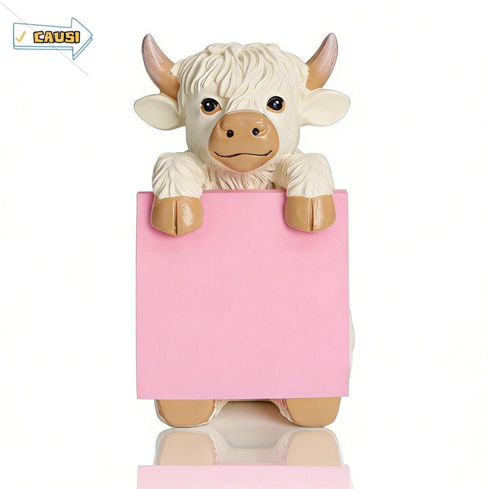 CAUSI Pop-up Sticky Note Dispenser, Highland Cow 3x3 Inch Sticky Note Holder, Hợp Thời Trang 100 Tờ 