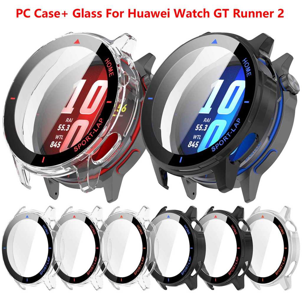 Vỏ đồng hồ + Kính cường lực cho Huawei Watch GT Runner 2 Vỏ cứng PC có vỏ bảo vệ màn hình cho Huawei