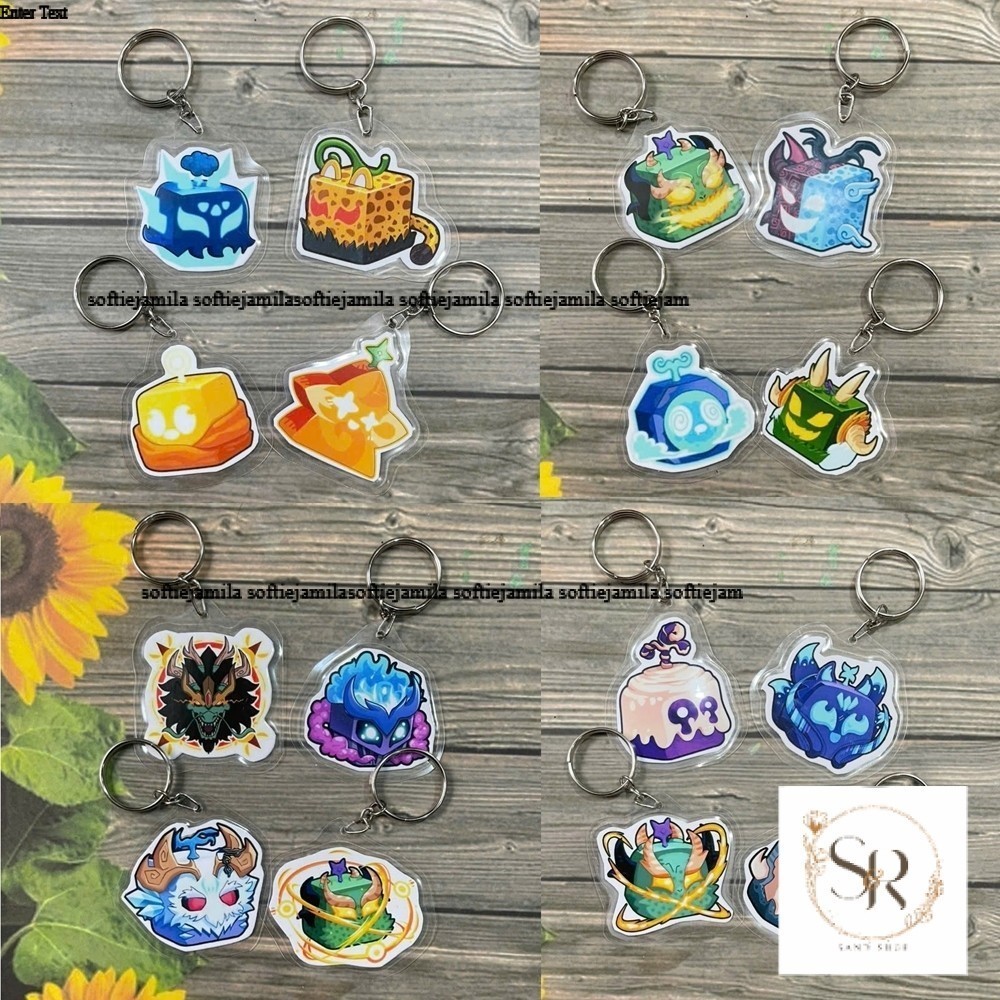 Combo Móc khóa blox fruit các mẫu tuyệt chiêu các trái Dragon yeti kitsune daugh T-rex  MAU3339