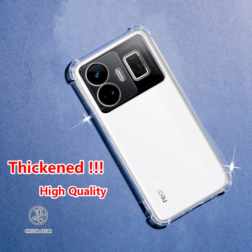 Realme GT3 240w GT Neo 5 RMX3709 Crystal Clear Jelly Case AirGuard Corner Soft TPU Vỏ điện thoại tro