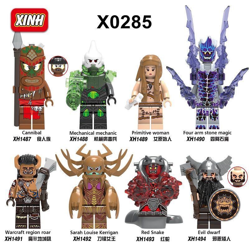 Tương thích với Lego Thời Trung Cổ Cổ Thế Kỷ Cannibals Primal People Evil Lovers Lắp Ráp Xếp Hình Kh