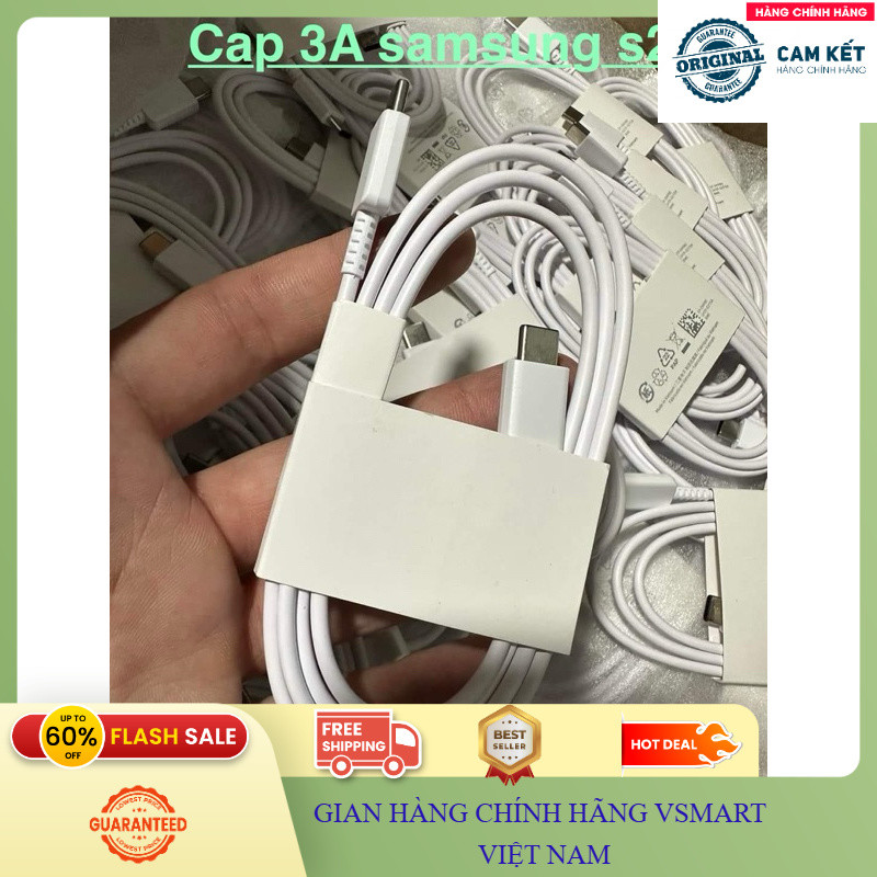 Cap Sạc Nhanh Type C to C Zin Chính Hãng dài 1m8