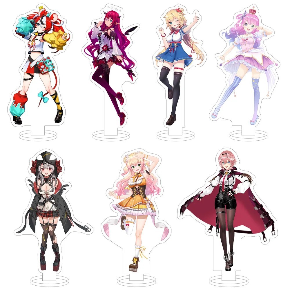 Standee anime Hololive mô hình mica trang trí bàn học Hakos Baelz IRyS Akai Haato Sakamata Chloe Mom
