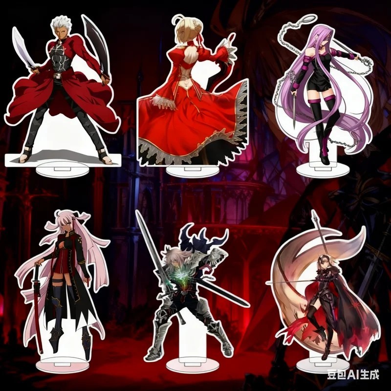 Standee anime Fate Stay Night Fate Grand Order FGO mô hình mica acrylic trang trí bàn học Saber Arch