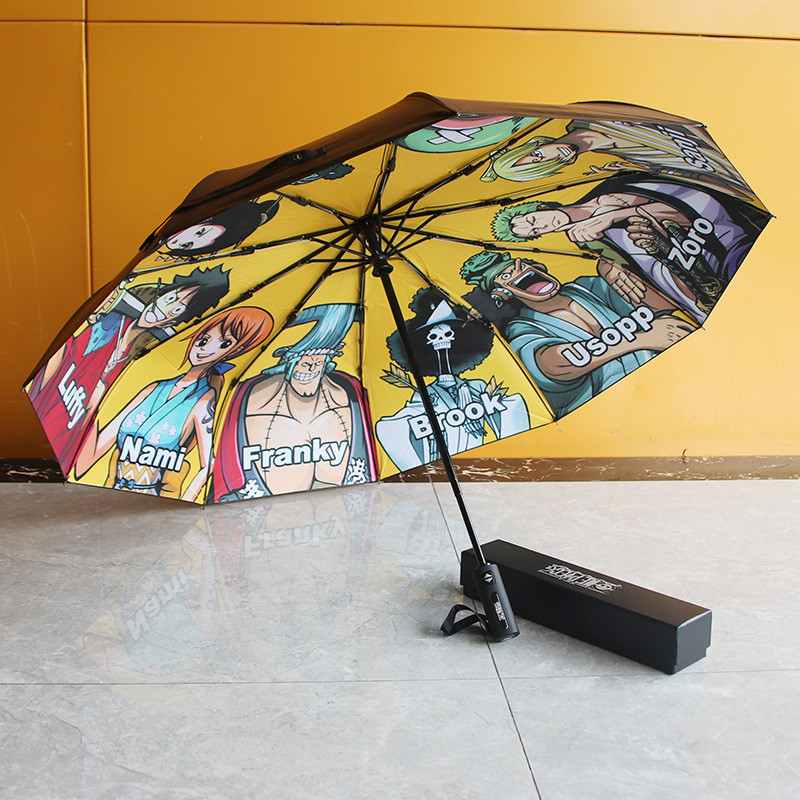 Hàng sẵn có - Ô dù One Piece Luffy vinyl gia cố, thiết kế tự động tiện lợi