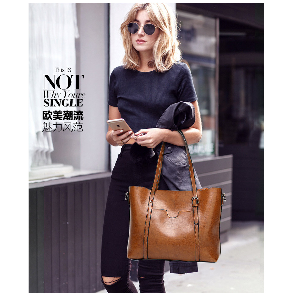 Authentic women's shoulder bag, trendy new women's bag, fashionable soft leather casual women's hand