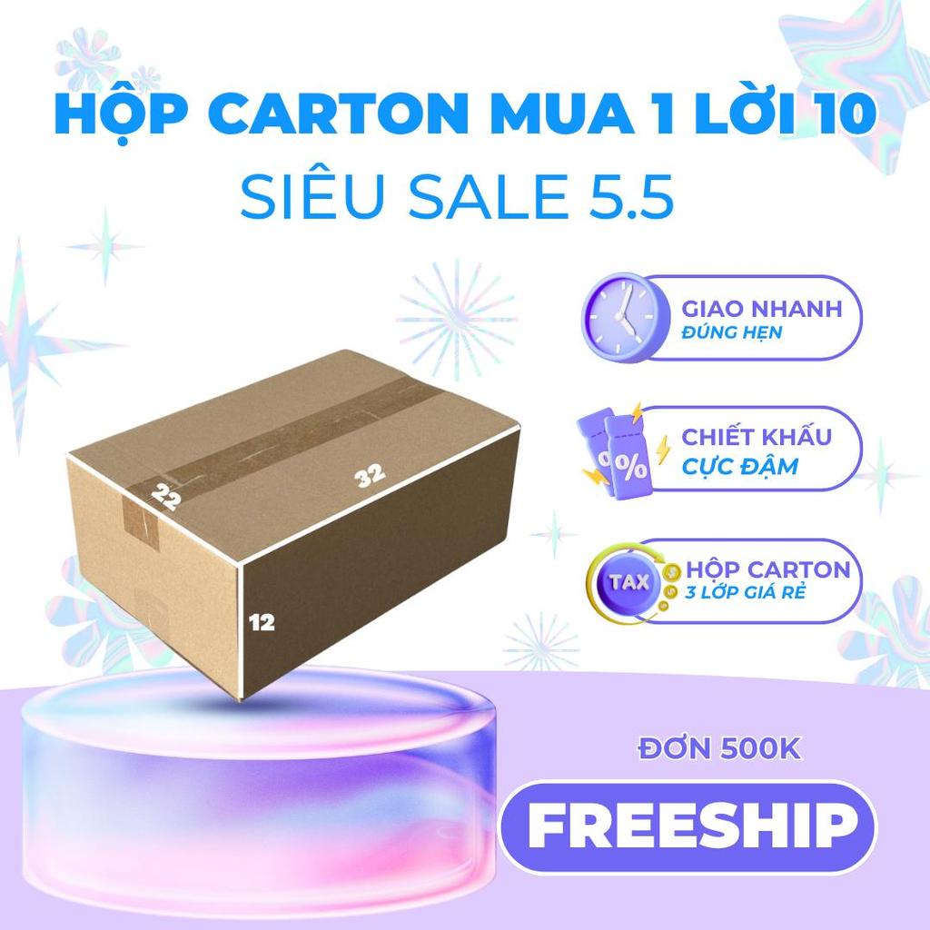hộp carton đóng gói hàng 32x22x12 bộ 150