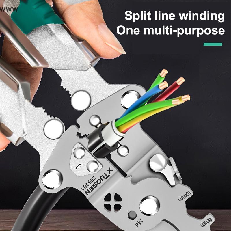 [auz] Foldalbe Wire Stripping Pliers Voltage Testing Cable Cutting Crimping Pliers Multifunctional