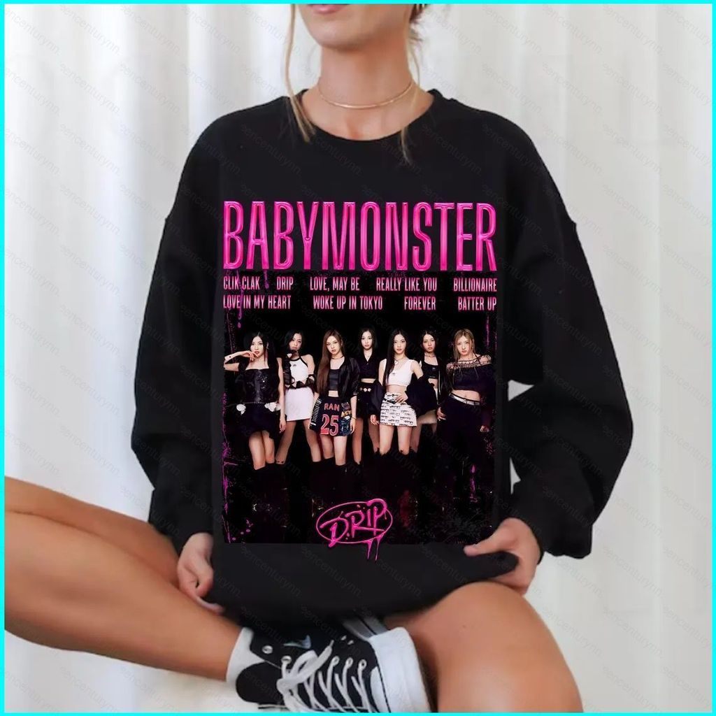 GN Babymonster Áo hoodie họa tiết K-pop với nhân vật Ruka, Pharita, Rora, Asa, và Ahyeon