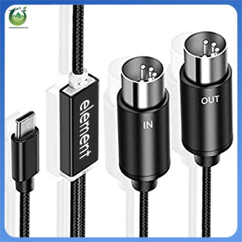 [dalemacadam.vn] Cáp MIDI sang USB C Type C Bộ chuyển đổi MIDI USB có đèn báo cho máy tính Organ điệ