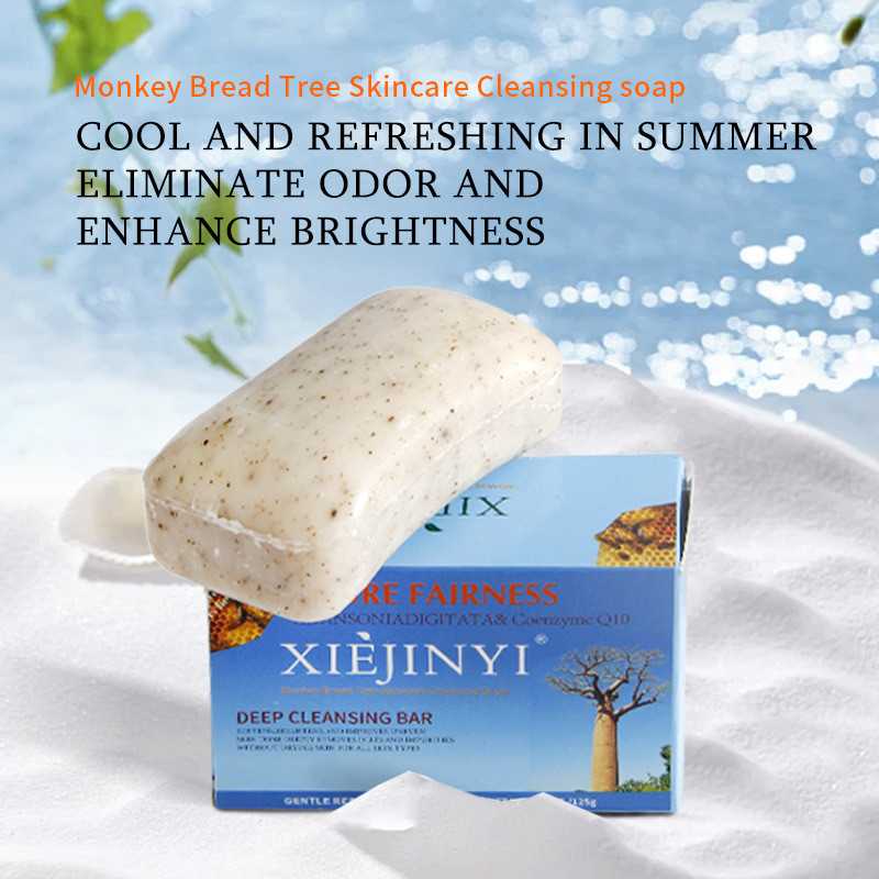 Khỉ Bánh Mì Cây Xà Phòng Tự Nhiên Nam Phi Dầu Thực Vật Xà Phòng Ghana Tinh Dầu Chăm Sóc Da Làm Sạch 