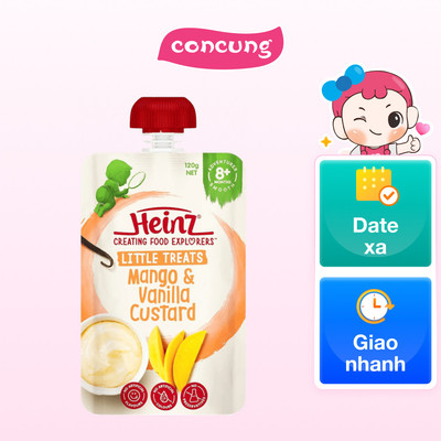 Hỗn hợp nghiền dành cho trẻ 8 tháng tuổi trở lên : Custard Xoài và Vani