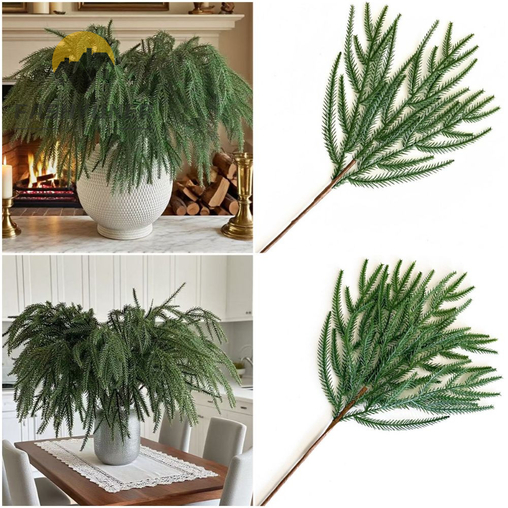 FASHYUNER 5 CHIẾC Nhánh Thông Norfolk Nhân Tạo, Nhánh Cender Mô Phỏng Bằng Nhựa Xanh, Vòng Hoa DIY S