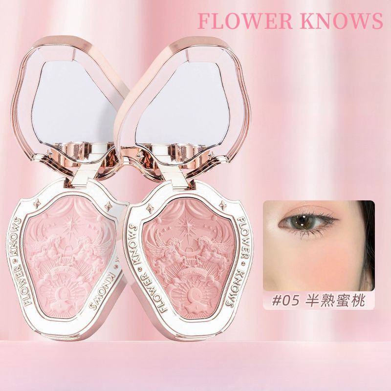 Flower knows blush FLOWER BIẾT Unicorn Blush Powder Blusher Độ bóng cao Contouring Enhances Bột làm 