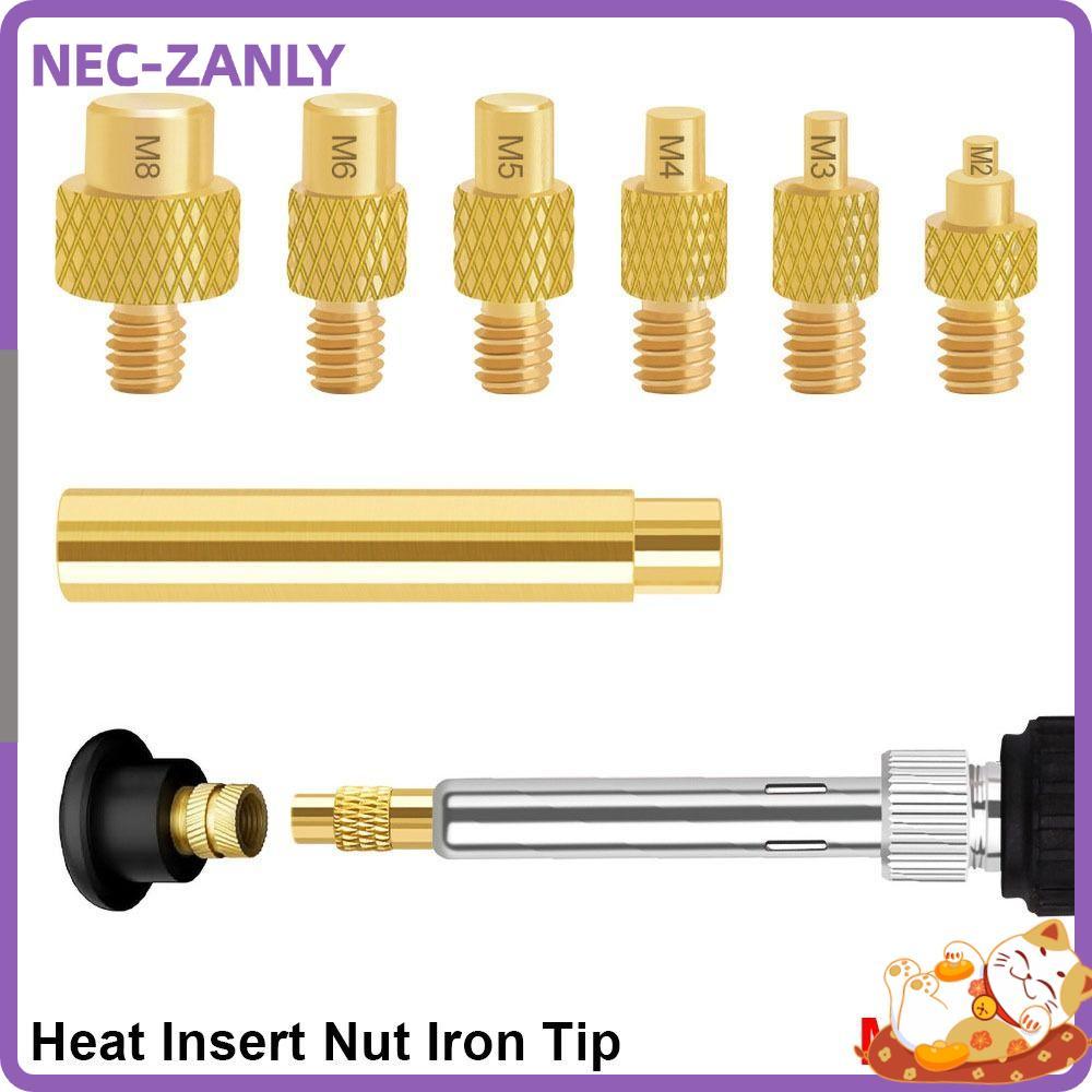 NEC-ZANLY 1 Bộ Đầu hàn T12, Đầu đai ốc chèn nhiệt đa năng 936 M2-M8, Đai ốc nóng có bộ chuyển đổi Đầ