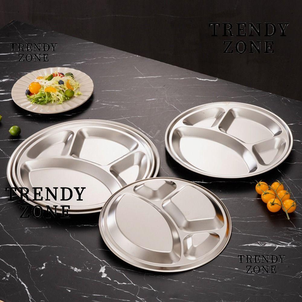 TRENDYZONE 1 Khay Phục Vụ Thực Phẩm, Đĩa Khay Cửa Hàng Thực Phẩm Nhanh Bằng Thép Không Gỉ, 26 / 28 /