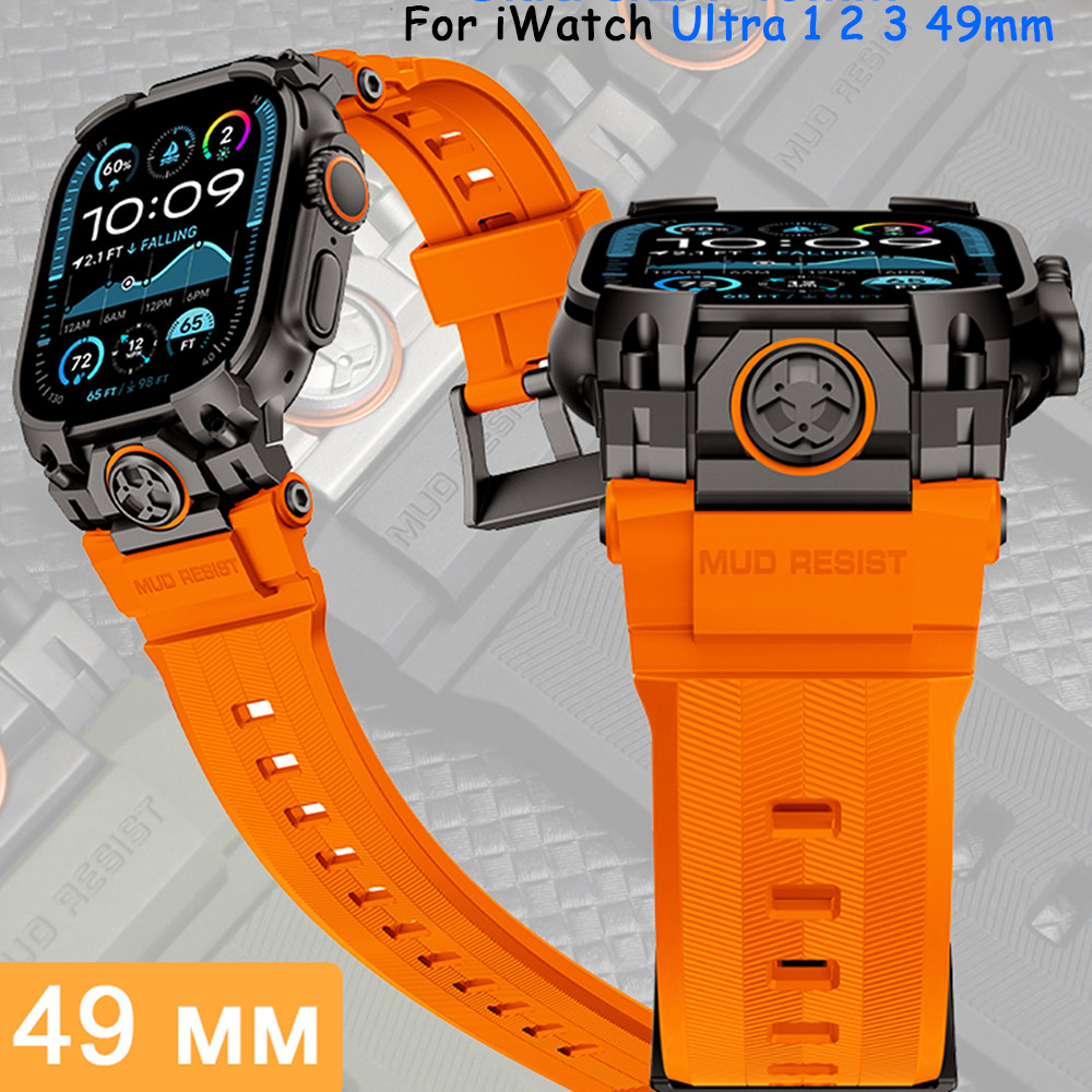 Dây đeo kết nối bằng thép không gỉ sang trọng cho Iwatch Ultra 2 1 49mm Dây silicon cho iWatch Ultra