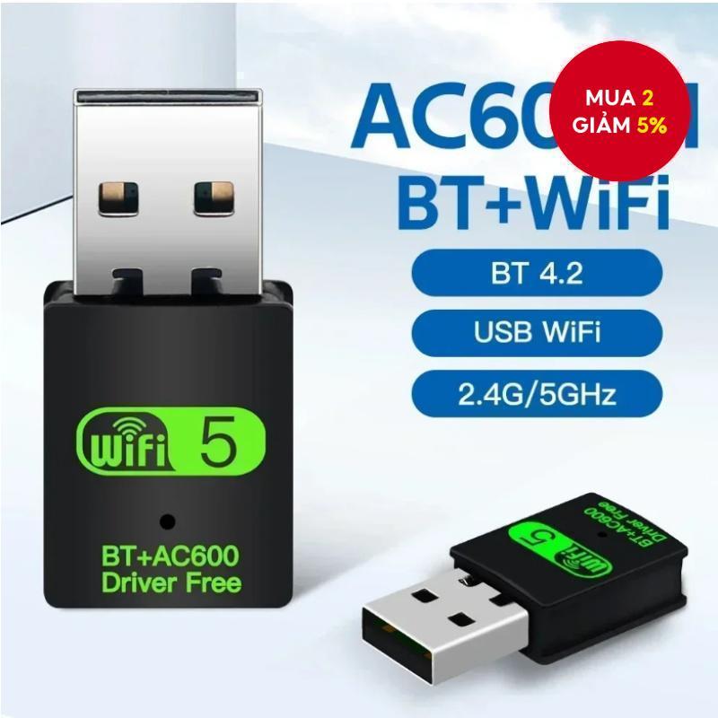 Dongle Dual Band 2 trong 1 2.4G 5GHz USB Wi-Fi 5 Mạng Không Dây Wlan Thu DRIVER MIỄN PHÍ 600Mbps USB