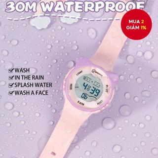  Đồng hồ thể thao trẻ em màu hồng, kỹ thuật số, chống nước 30M, báo thức, bấm giờ, đồng hồ điện tử cho học sinh.