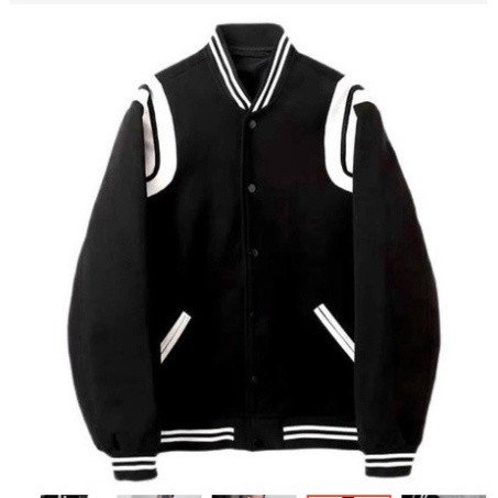 Áo Khoác Teddy Bomber Style Son Tung MTP - Màu Sắc Phối Quấn: Trắng, Đỏ, Xanh, Đen