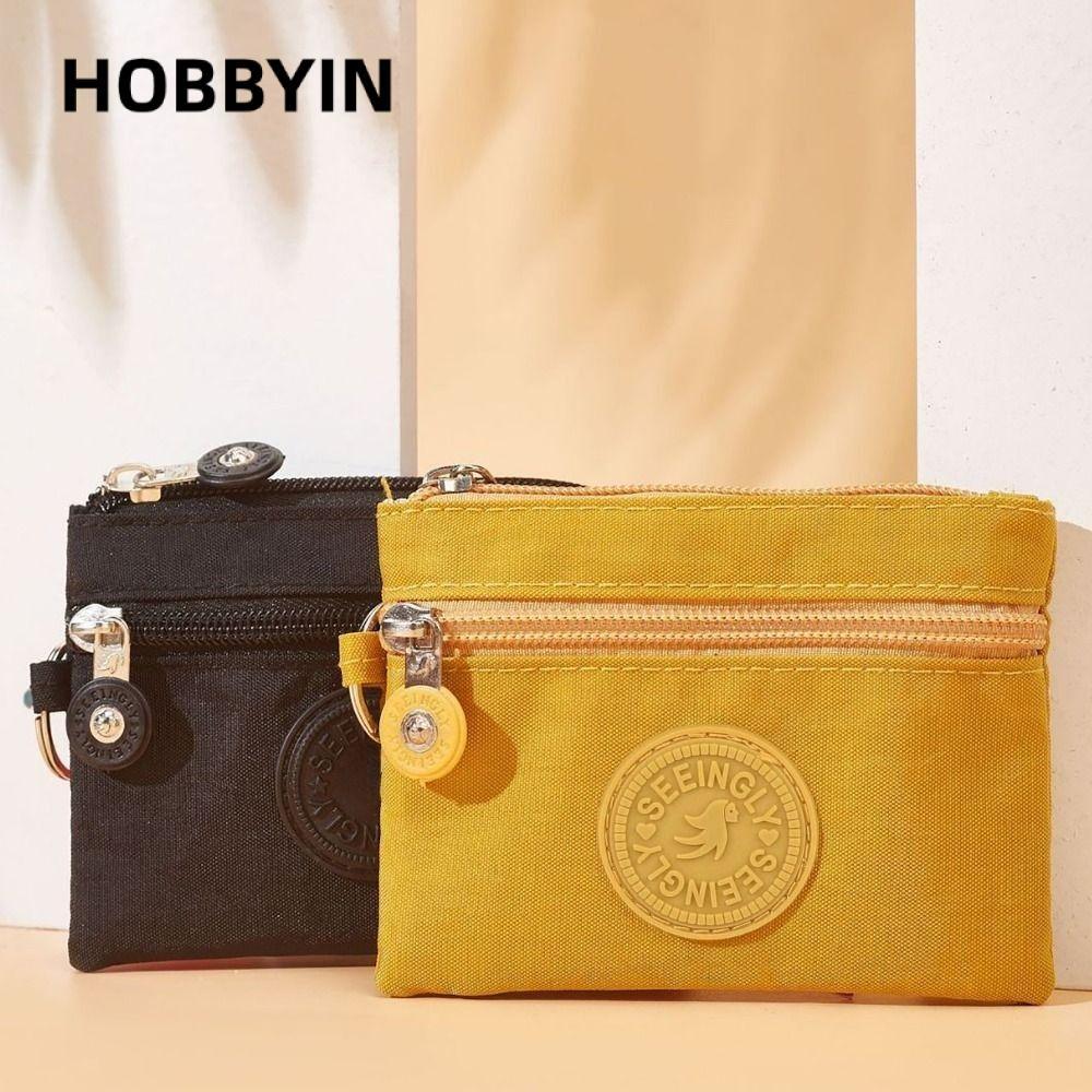 HOBBYIN Ví Đựng Tiền Xu / Thẻ Tín Dụng Bằng Vải canvas Chống Thấm Nước Chống Mòn Kèm Móc Khóa Tiện Dụng Cho Nam Và Nữ