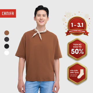  Áo phông nam CANIFA cộc tay cổ tròn chất cotton mềm mại dáng basic 8TS25S012 
