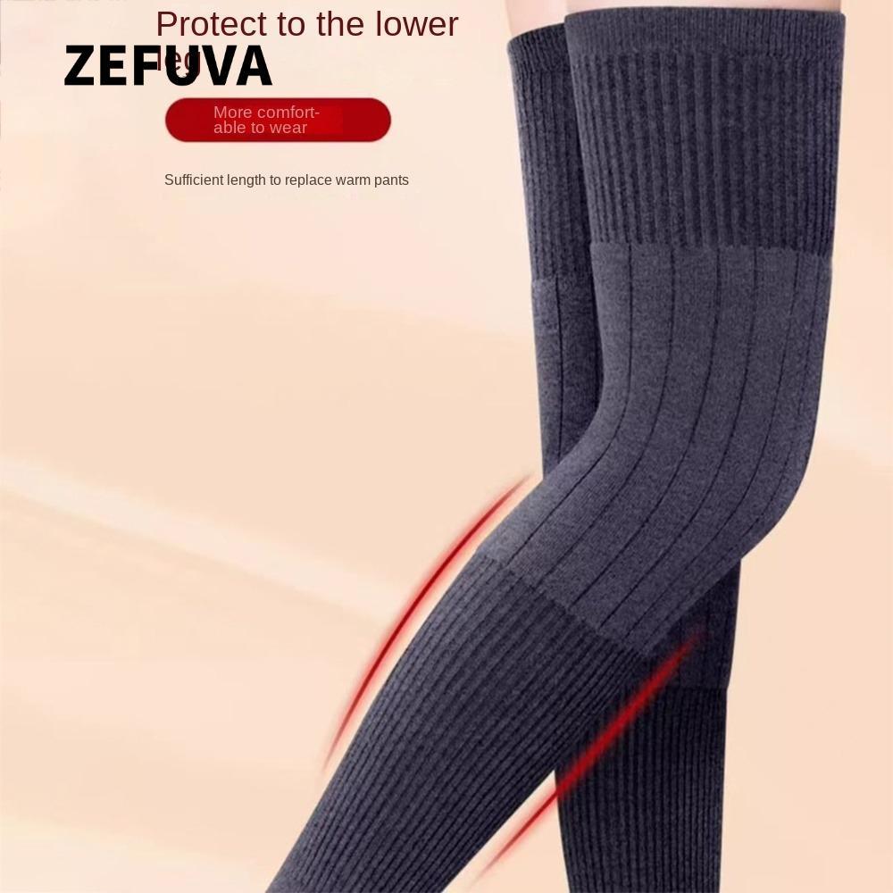 ZEFUVA Chân Ấm Áp KneeCap Đen/Xám - Miếng Nẹp Đầu Gối từ Cashmere